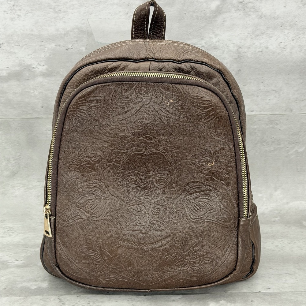 Frida Kahlo Cartoon Licensed Faux Leather Backpack Made In Mexico